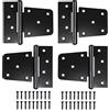 JReHuiG 4 pezzi Cerniere per Bacchette Porte in Ferro, Della Cerniera Della Porta da 3.5, Cerniere per Bacchette con Angoli Piatti, con Viti, Cerniere a Scomparsa per Armadio per Porte in Legno (Nero)