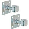 TRIBECCO® Cancello regolabile, da avvitare ai pali, per saldatura, cerniere per porta in acciaio zincato, cerniere regolabili, per porta, 2 pezzi (M16 x 45 (75 x 55 mm)
