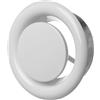 LIRAST Ø 125mm Bianco Diffusore di Scarico in Metallo - Con anello di montaggio - Rotonda Griglia di Ventilazione