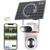 UCOCARE Telecamera Solare 4G da Esterno con SIM, Registrazione AOV 24/7 | Doppia 4MP Telecamera con SIM, Pannello Solare 8W, Batteria 15800mAh, Tracciamento AI 360°, Visione Notturna a Colori, IP66