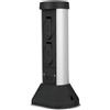 REV SilverCraft - Presa esterna da giardino, H36 cm, cavo 2 m, 3500 W, IP44, colore: Nero