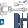 KOTARBAU® 2 cerniere per cancelli regolabili M16 curve a 180 gradi, la soluzione perfetta per qualsiasi sistema di cancelli, zincato, regolabile