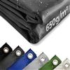 Jago® Telo Impermeabile - 4 x 3 m, PVC 650 g/m², Impermeabile, Antipioggia, con Occhielli, Antracite - Telo Copritutto Occhiellato, Copertura, Telone Protettivo da Esterno, Legna, Campeggio