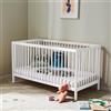 Kids Collective Letto per Bambini in legno di faggio 60x120 cm e 70x140 cm | Rete regolabile in altezza, sbarre removibili | Dalla nascita fino a 3 anni | Prodotto in UE | bianco