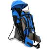 FASports Lil' Boss, FASports Marsupio per bambini da 20 kg a 25 kg, ergonomico, con tettuccio antipioggia e parasole, blu-grigio, 50 x 38 x 90 cm (blu-grigio)