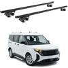 OMAC Barre portapacchi in alluminio omologate TÜV per Ford Tourneo Courier II 2023-2026, per mancorrenti standard, scanalatura a T, portata massima 90 kg, 2 serrature, colore nero