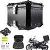JEDAL Baule da Moto, impermeabile bauletto per moto 36L 65L 80L 100L bauletto moto alluminio Grande capacità bagagliaio universale (Colore : Nero, Misurare : 36L)