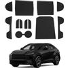 CDEFG Compatibile con Toyota C-HR+ CHR+ 2026 tappetini in gomma antiscivolo per console centrale per auto, tappetino CHR+ EV accessori (Nero)