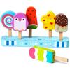 medoga Giocattoli di gelato in legno per bambini, Popsicle di ghiacciolo per bambini piccoli, Giocattoli di cibo finto, Giocattoli di gelateria, Regali per bambini dai 3 4 5 6 anni