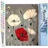 Figured'Art Dipingere con i Numeri - Paint by Numbers Fiori Rossi E Bianchi, Passatempo per Adulti, Kit Completo, Hobby Creativi - Quadri fai da te 40x50cm senza cornice