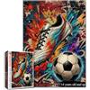 Tucocoo Puzzle da 1000 pezzi per adulti | Scarpe da calcio sportive in stile street style, graffiti colorati, facili da rilassare, decorazione per sala giochi
