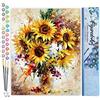 Figured'Art Dipingere con i Numeri - Paint by Numbers Girasoli Graziosi, Passatempo per Adulti, Kit Completo, Hobby Creativi - Quadri fai da te 40x50cm senza cornice