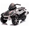 Garvee Moto Elettrica per Bambini a 3 Ruote Stile ATV con Doppio Motore 45W | Triciclo Elettrico 12V per Bambini 3+ Anni con Musica, Fari LED, USB, Velocità 3-7 km/h, Carico 30 kg, 100x51x57 cm, Bianco