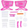 OPPWONG Set di Carrelli della Spesa per Bambini, Giochi Educativi, Giocattoli Alimentari per lo Sviluppo Dell'apprendimento dei più Piccoli, in Plastica Ecologica, 1 unità (Colore rosato)