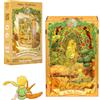CUTEBEE Book Nook Ufficiale - Il Piccolo Principe Miniature 3D Legno | Modello 3D ufficiale del Piccolo Principe - scena in miniatura dettagliata con luce LED calda e copertura antipolvere per una