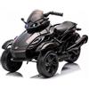 Garvee Moto Elettrica per Bambini a 3 Ruote Stile ATV con Doppio Motore 45W | Triciclo Elettrico 12V per Bambini 3+ Anni con Musica, Fari LED, USB, Velocità 3-7 km/h, Carico 30 kg, 100x51x57 cm, Nero