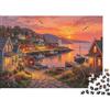 XiaopangXY Coastal Town Puzzles per adulti 1000 Pezzi Riciclato Paper Sunset Glow Puzzle per Adults Parent Child gioco accessori Holiday Blessings Gift per donne 52x38cm/1000 pezzi