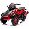 Garvee Moto Elettrica per Bambini a 3 Ruote Stile ATV con Doppio Motore 45W | Triciclo Elettrico 12V per Bambini 3+ Anni con Musica, Fari LED, USB, Velocità 3-7 km/h, Carico 30 kg, 100x51x57 cm, Rosso