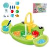 TLHWIN Set di giocattoli da cucina per bambini, lavandino con rubinetto, verdure e stoviglie, gioco di ruolo
