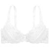 Dorina Reggiseno Donna Angie - con Ferretto, Copertura Totale, Coppe Non Imbottite con Bordo in Pizzo Floreale e Fasce Laterali in Morbido Tessuto Micro, Bianco