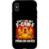 Funny F-Caw-F Merch Tees and Gifts Custodia per iPhone X/XS F-Caw-F Problem Solved - Dark Humor Sarcasm Chicken Pun Meme