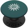 Mystic Spiral Sun theme Vintage Spirale Sole Boho Simbolo Deep Teal PopSockets PopGrip Adesivo