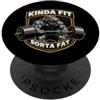 Kinda Fit Sorta Fat Funny Gym Hippo Work Kinda Fit Sorta Fat Funny Gym ippopotamo sollevamento pesi allenamento PopSockets PopGrip Adesivo