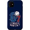 Boys Seventh Birthday Sports Meme Ts Custodia per iPhone 11 6 7 Baseball I was 6 Now I'm 7 boy settimo 7th Birthday
