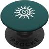 Mystic Spiral Sun theme Boemia Sole Spirale Simbolo Celeste Deep Teal PopSockets PopGrip Adesivo