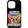 Amanti del Chihuahua e Umorismo Custodia per iPhone 13 Pro Credi in Te Stesso con Ironia e Umorismo Canino