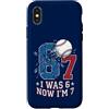 Boys Seventh Birthday Sports Meme Ts Custodia per iPhone X/XS 6 7 Baseball I was 6 Now I'm 7 boy settimo 7th Birthday
