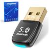 GlasFlength Adattatore Bluetooth PC - 5.4 Bluetooth Dongle, USB Bluetoot h Stick, Low Latency, Plug & Play, con Windows 7/10/8.1/11, per desktop, laptop, auricolari, tastiera, mouse
