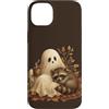 Halloween in October Custodia per iPhone 14 Plus Carino Fantasma Raccoon Autunno Halloween