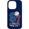 Boys Seventh Birthday Sports Meme Ts Custodia per iPhone 14 Pro 6 7 Baseball I was 6 Now I'm 7 boy settimo 7th Birthday