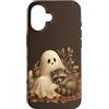 Halloween in October Custodia per iPhone 16 Carino Fantasma Raccoon Autunno Halloween