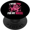 Breast Cancer Family Matching Apparel & Bambini che indosso rosa per mia nipote Cool TRex Dino Cancro al seno PopSockets PopGrip Adesivo