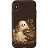 Halloween in October Custodia per iPhone X/XS Carino Fantasma Raccoon Autunno Halloween