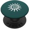 Mystic Spiral Sun theme Spirale Sole Boho Estetica Vintage Scuro Teal PopSockets PopGrip Adesivo