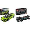 LEGO Technic Lamborghini Huracán Tecnica, Modellino di Auto da Costruire & Technic Mercedes-AMG F1 W14 E Performance Pull-Back