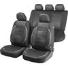 WALSER coprisedile auto Rover con cerniera, coprisedile auto ZIPP-IT premium, set completo, 2 coprisedili anteriori, 1 coprisedile posteriore nero 13402