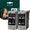 Evoke Cartucce compatibili per stampanti CANON PG-40 CL-41, adatte ai modelli iP1800, iP1900, MP180, MP190, MP210, MP220. ️