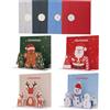 Hiemible Cartoline Di Buon Natale | 4 Pezzi Con Buste - Cartoline Augurali 3D Per Decorazioni Natalizie | Per Bambini Adulti Amici Insegnanti Regalini Per Calze Regalini Per Feste