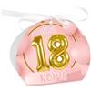 Social Crazy Scatole Portaconfetti per Compleanno Personalizzate - 18 ANNI ROSA - Scatoline Bomboniere compleanno con nastrino personalizzato MADE IN ITALY (Pz. 24)