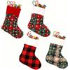 JynxtoyZeal Calze Natalizie per Camino, 4pcs Calze Natalizie da Appendere Set, Babbo Natale Calza, Candy Sacchetti Regalo per Camino Albero Natale Decorazioni