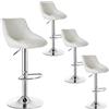 WOLTU Sgabelli Bar Alti Set 4, Sedia Girevole Cucina, Bianco | Sgabello con Schienale Poggiapiedi in PU, Regolabile in Altezza, per penisola cucina, Bancone