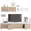 MarinelliGroup Parete attrezzata soggiorno moderna mobile TV pensile mensola sala pranzo salotto ROVERE+BIANCO 200 X 41 X 43 cm 0F6663A