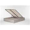 Cangù Letto Contenitore Bed Box Matrimoniale 160x190, Olmo Naturale con Rete a Doghe e Sistema di Sollevamento