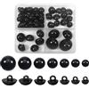 TOAOB THE ONE AND ONLY BABY TOAOB 50 Pezzi Occhi di Sicurezza per Amigurumis 8mm a 17mm Nera Cucito Safety Eyes in Plastica per Pupazzi Bambole Fai da Te Artigianato Creazione