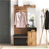 luckdect Mobile d'ingresso con panchina, 2 porte,Specchio,4 gananci,Appendiabiti,Bastone per indumenti,5 ripiani per scarpe di stoccaggio,Corridoio