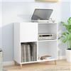 Generico Mobile Porta Dischi Bianco 84,5x38x89 cm in Legno Multistrato,Bianco,26.25kg,831989